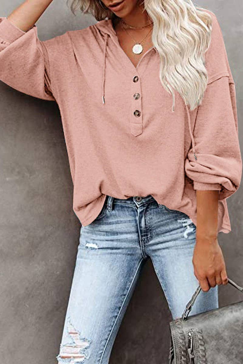 CWOHOL0615_CASUAL LOOSE SOLID COLOR HOODIE SWEATSHIRT