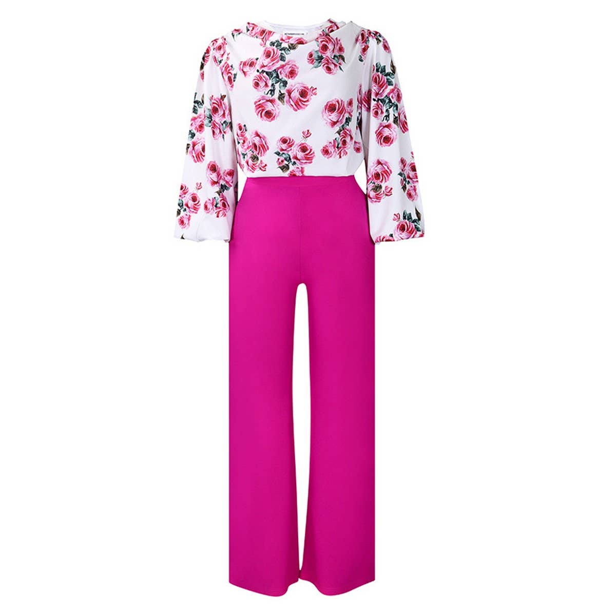 PRINTED TIE TOP AND WIDE-LEG PANTS TWO-PIECE SET_CWSTB1140