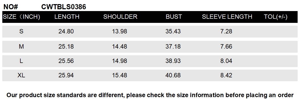 CWTBLS0386_V-Neck Short Sleeve Top