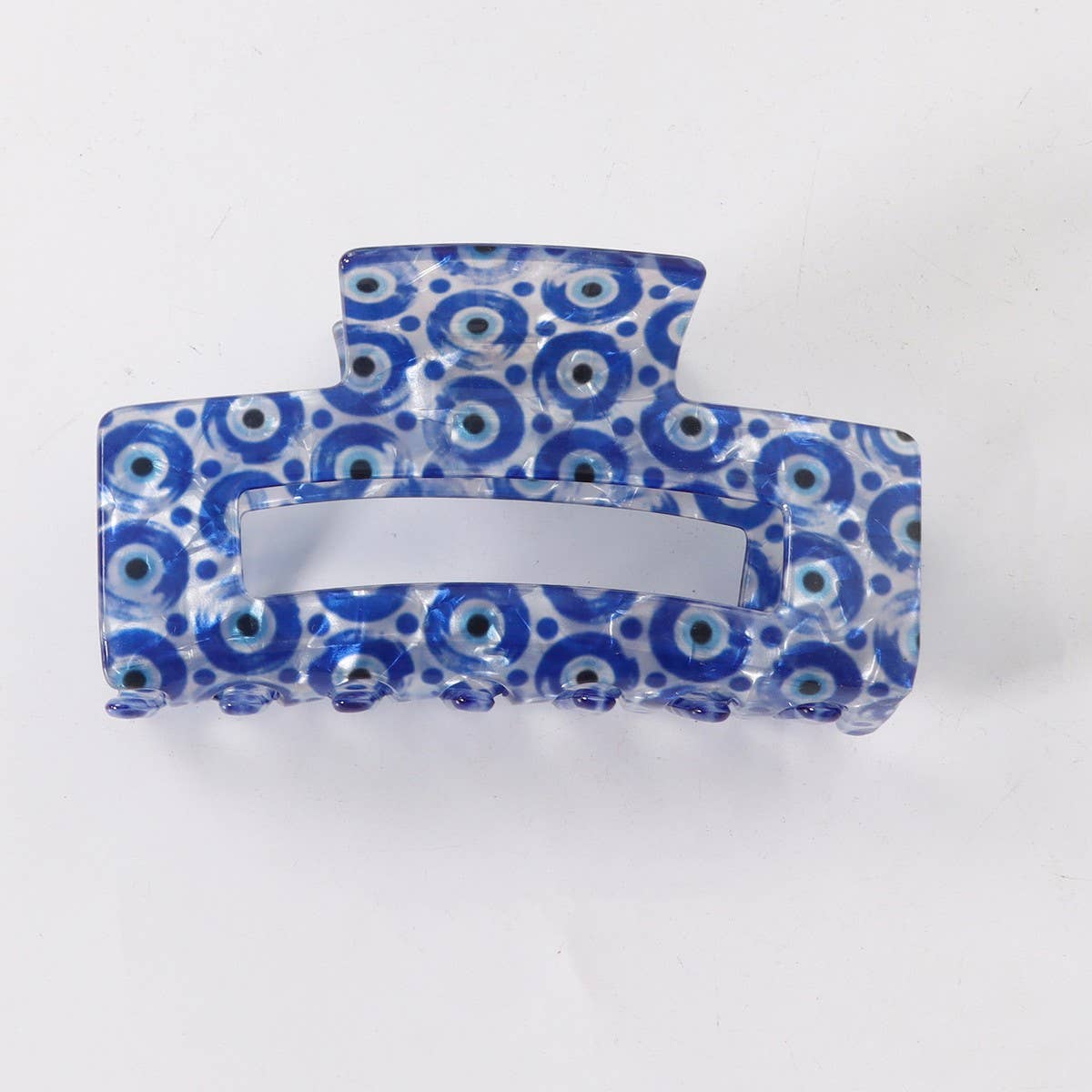 CWAHA1612_RECTANGULAR PRINT BLUE SERIES HAIR CLAW CLIP