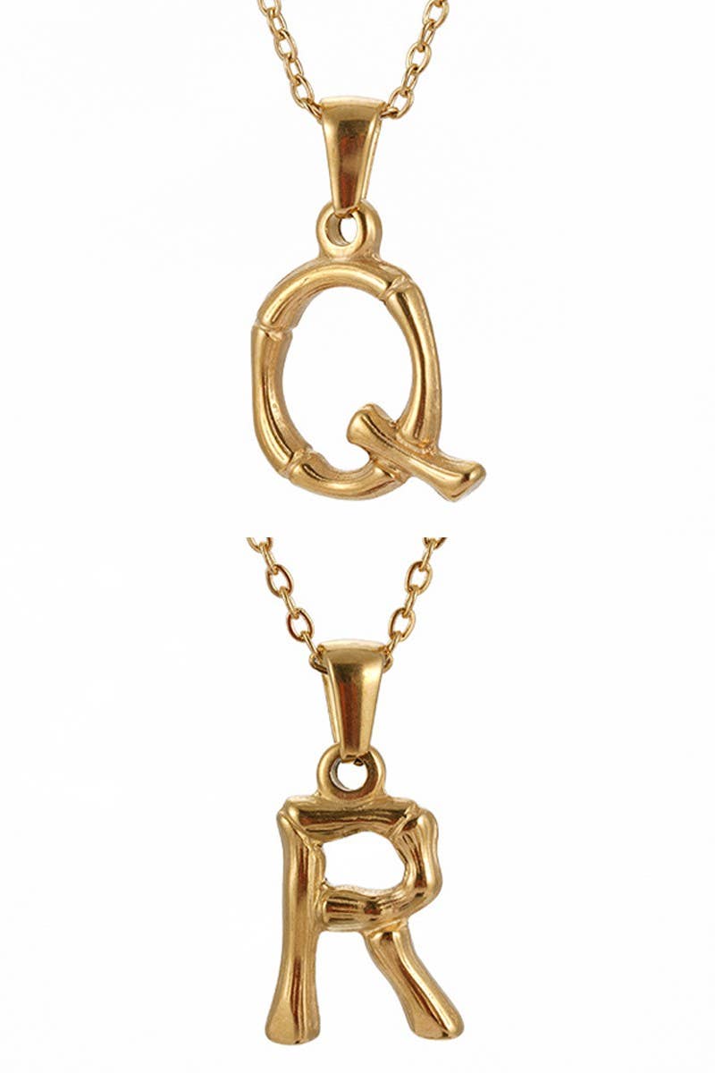 FASHION TEXTURE ALPHABET INITIAL NECKLACE_CWAJE223