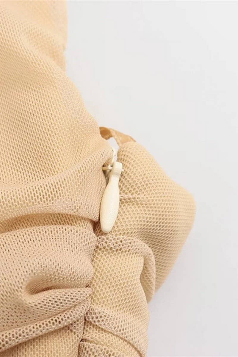 CWDMD4175_SLIM FIT TULLE PRINT SUSPENDER DRESS