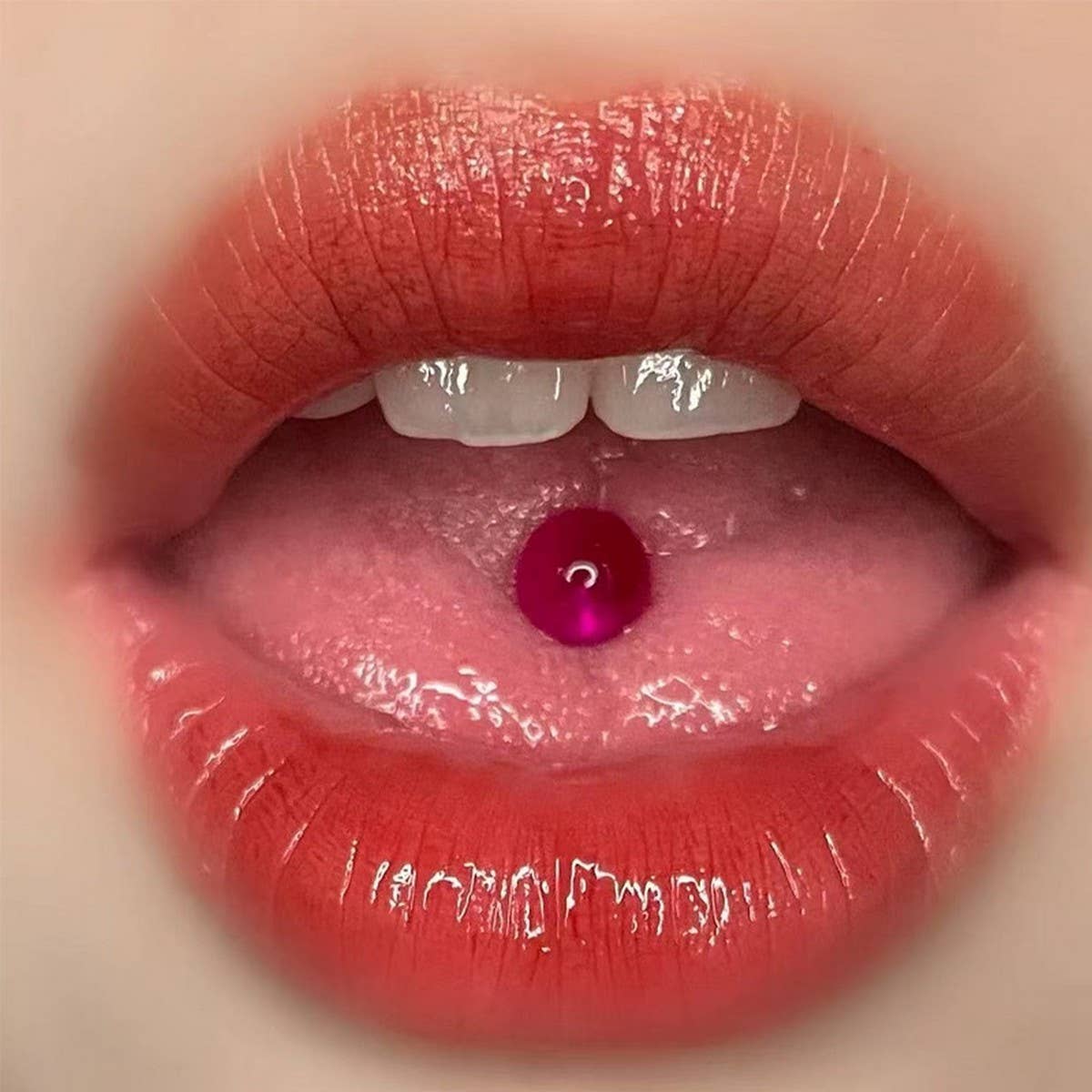 Stainless Steel Luminous Acrylic Ball Tongue Stud_CWMM9597