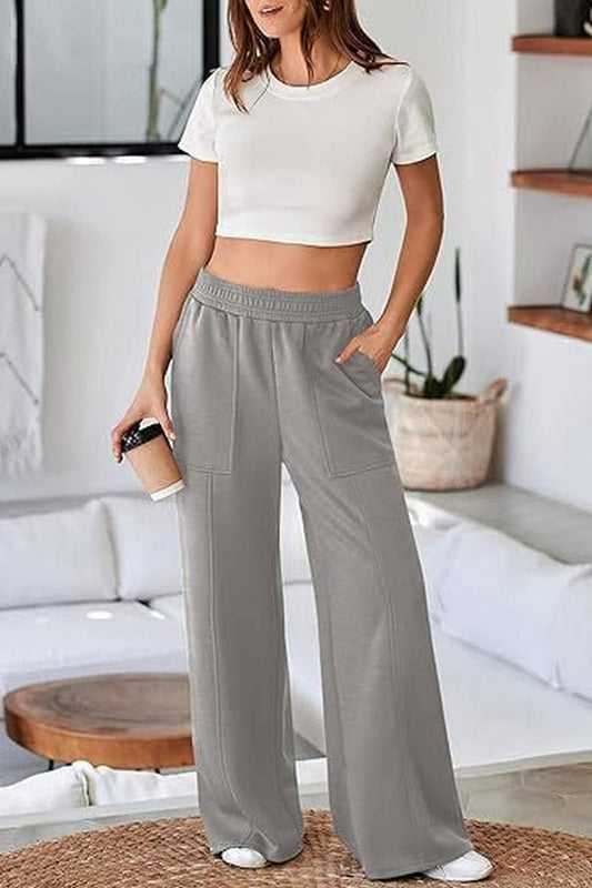 CWBLP1858_CASUAL HIGH WAIST LOOSE CASUAL WIDE LEG TROUSERS