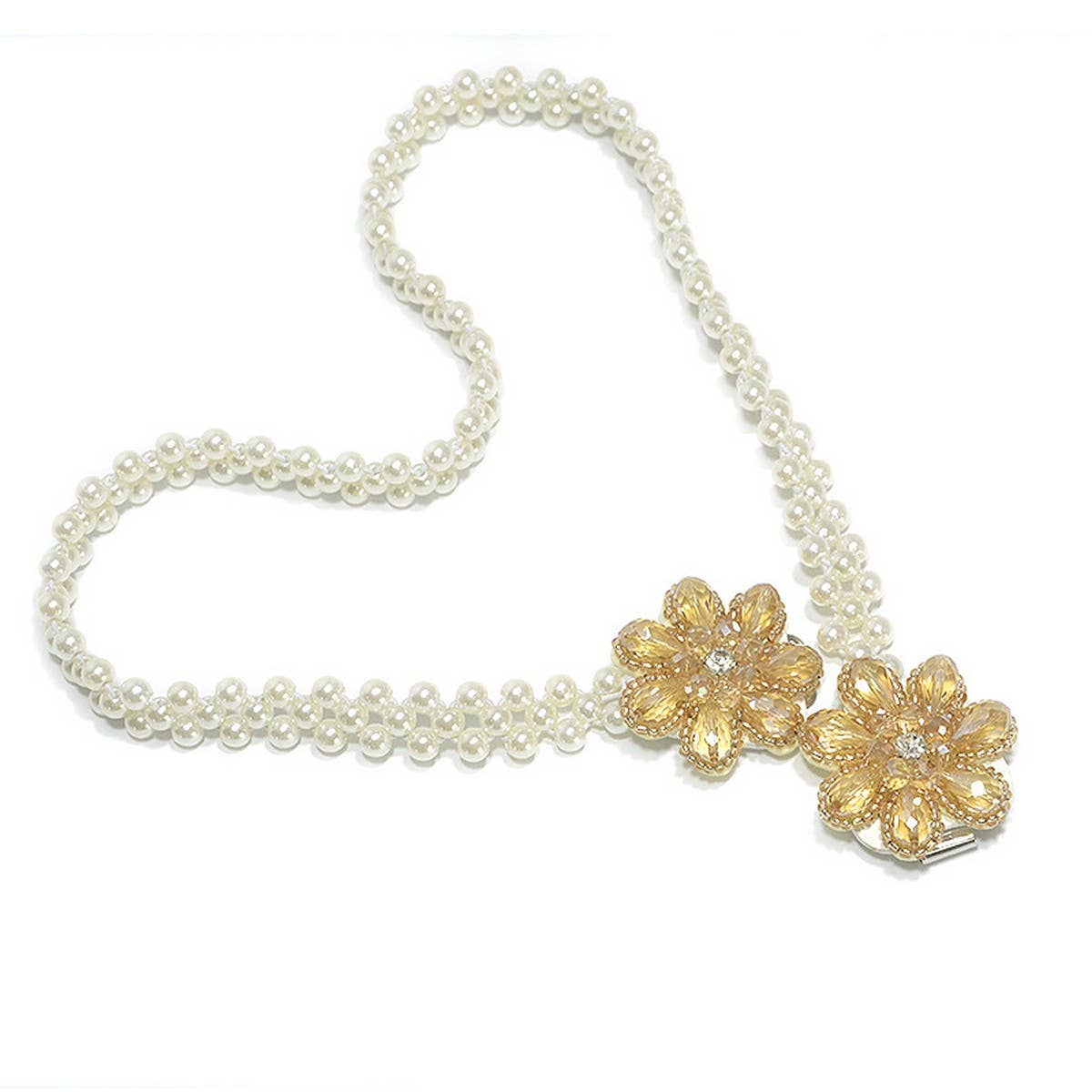 WOMEN'S WIDE CHAIN WITH PEARL ELASTIC BUCKLE_CWABE0519