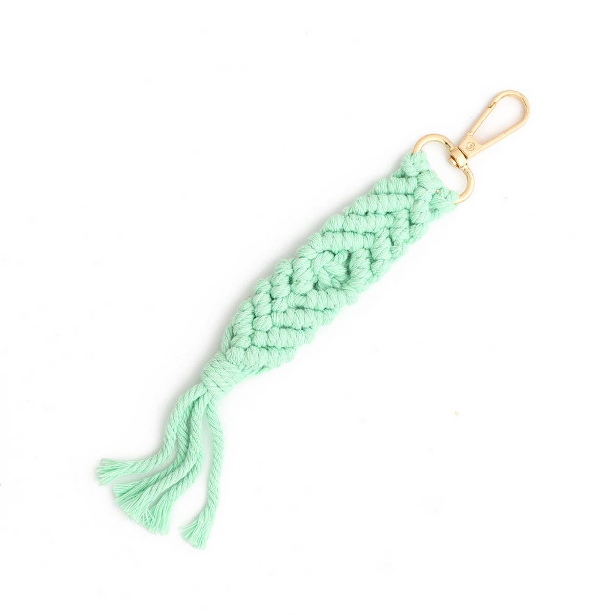 Boho Cotton Tassel Keychain Handmade Woven Charm_CWAB5081