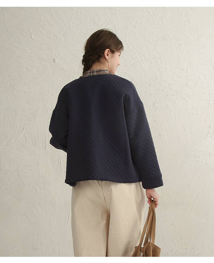 Diamond-shaped double-sided cotton jacket