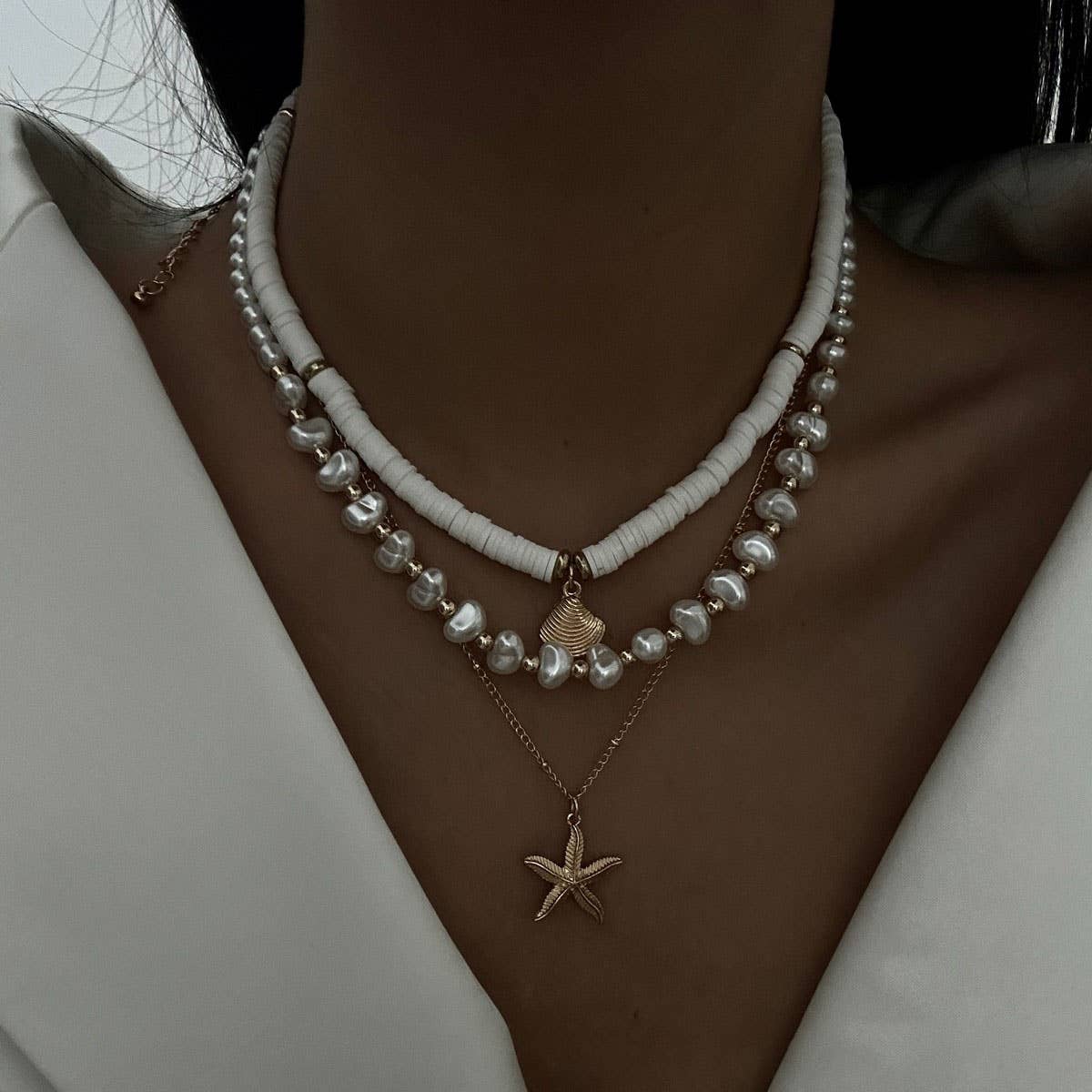 NICHE ALLOY IRREGULAR MULTI-LAYER CLAVICLE CHAIN_CWMM3141