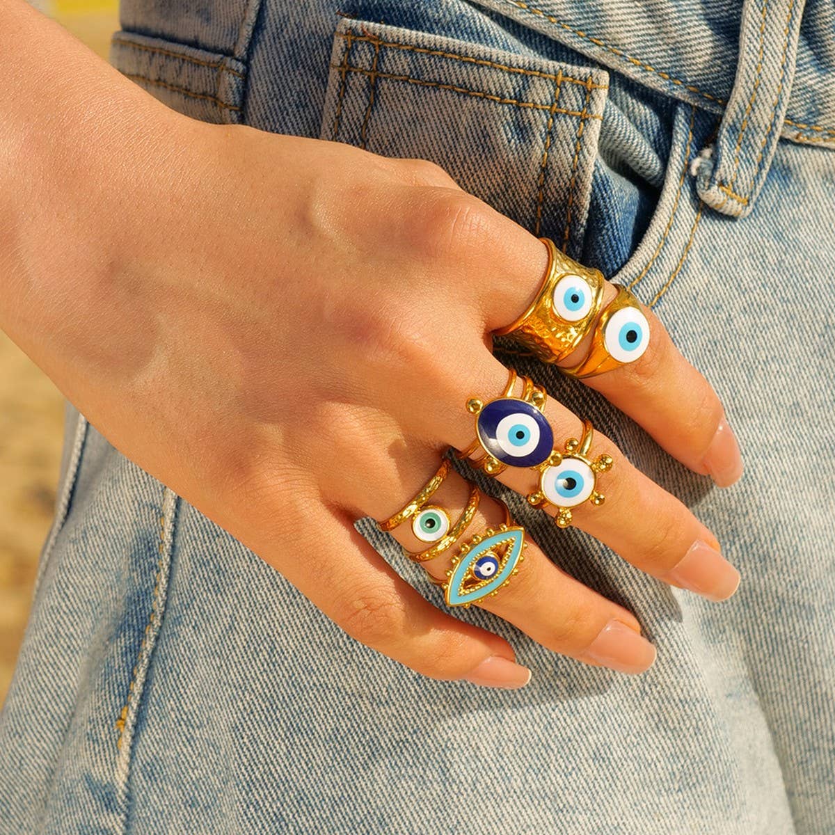 DEVIL'S EYE BLUE EYES RING  RING NON-FADING