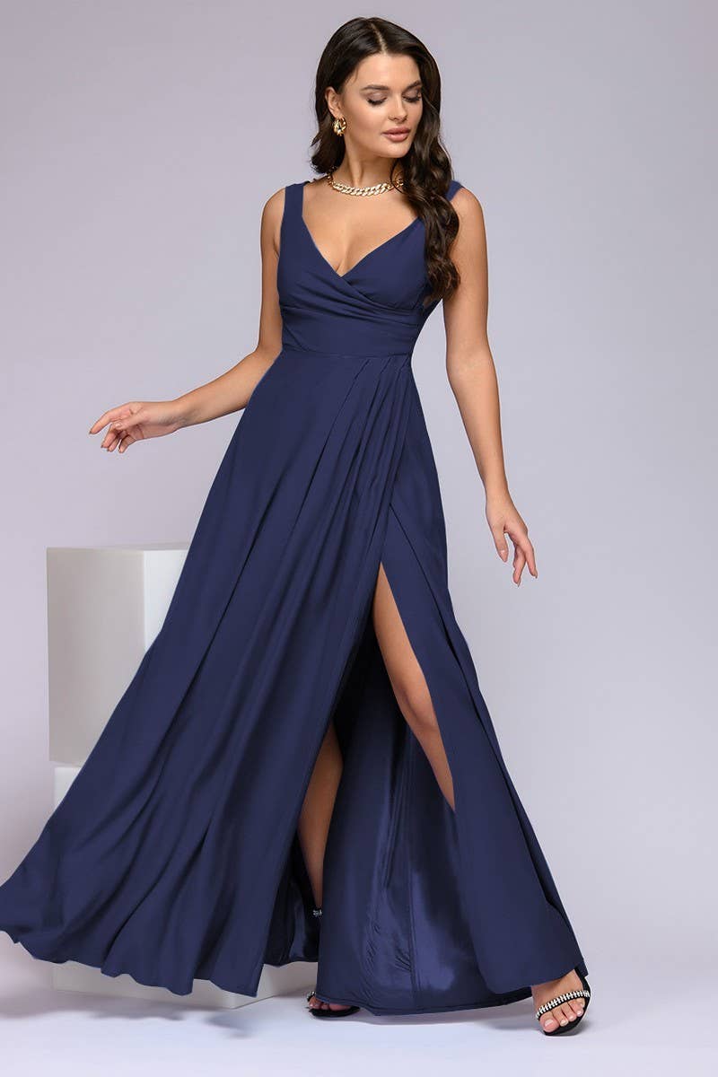 CWDMD5879_SLEEVELESS SOLID COLOR WAIST MAXI GOWN DRESS