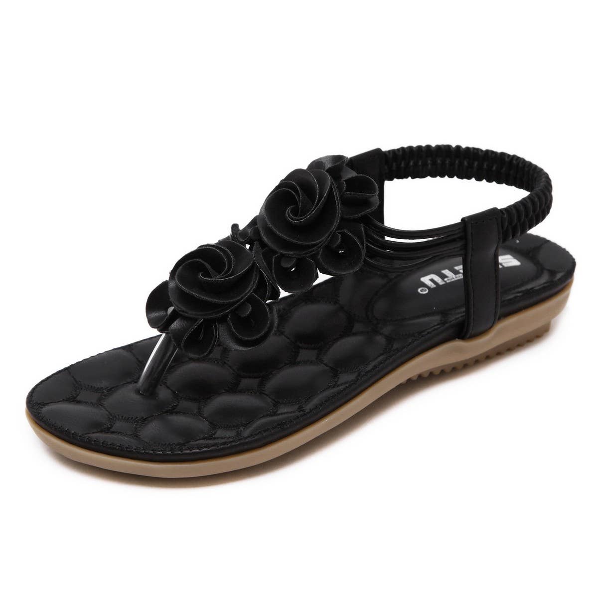 BOHEMIAN FLORAL FLAT BOTTOMED PLUS SIZE SANDALS_CWSHS0490