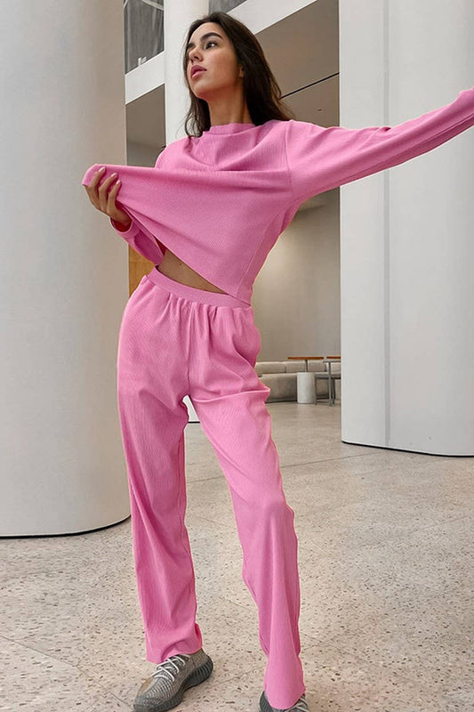 CWSPJ0294_LOOSE-FITTING LONG-SLEEVED TROUSERS PAJAMA SET