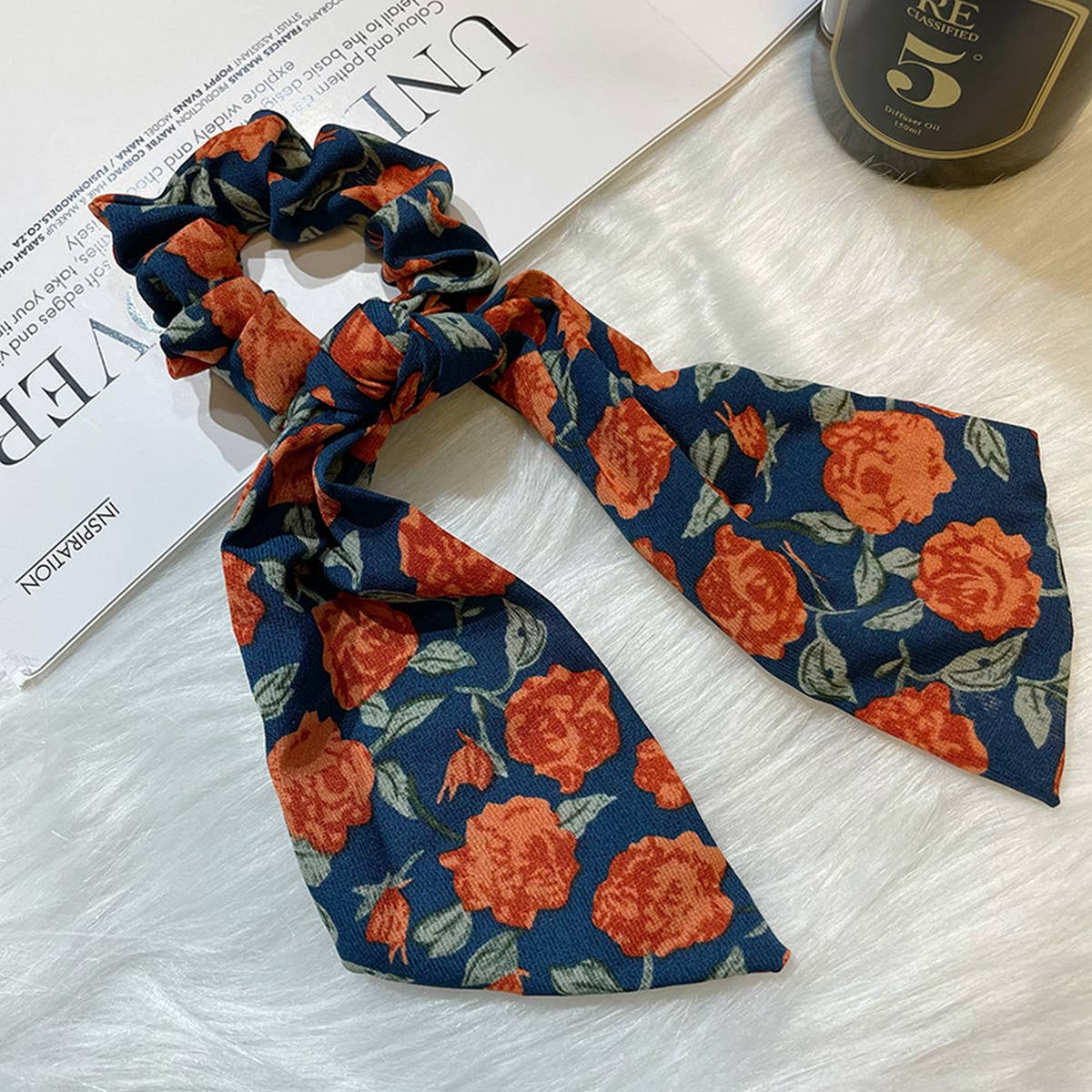 WOMEN FLORAL RIBBON HAIR ROPE_CWAHA0760