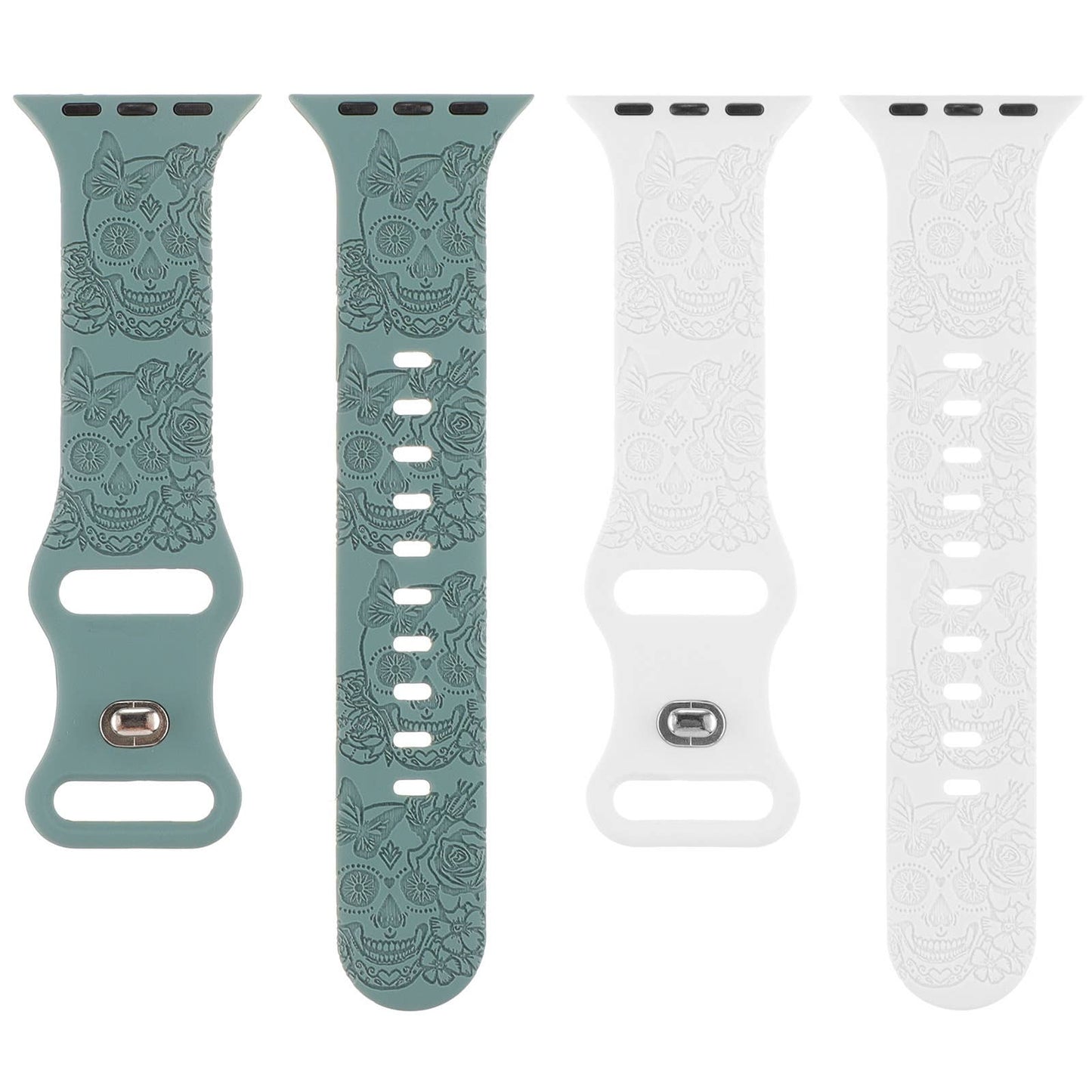 ENGRAVED CHECKERED SILICONE APPLE WATCH9-1 STRAP