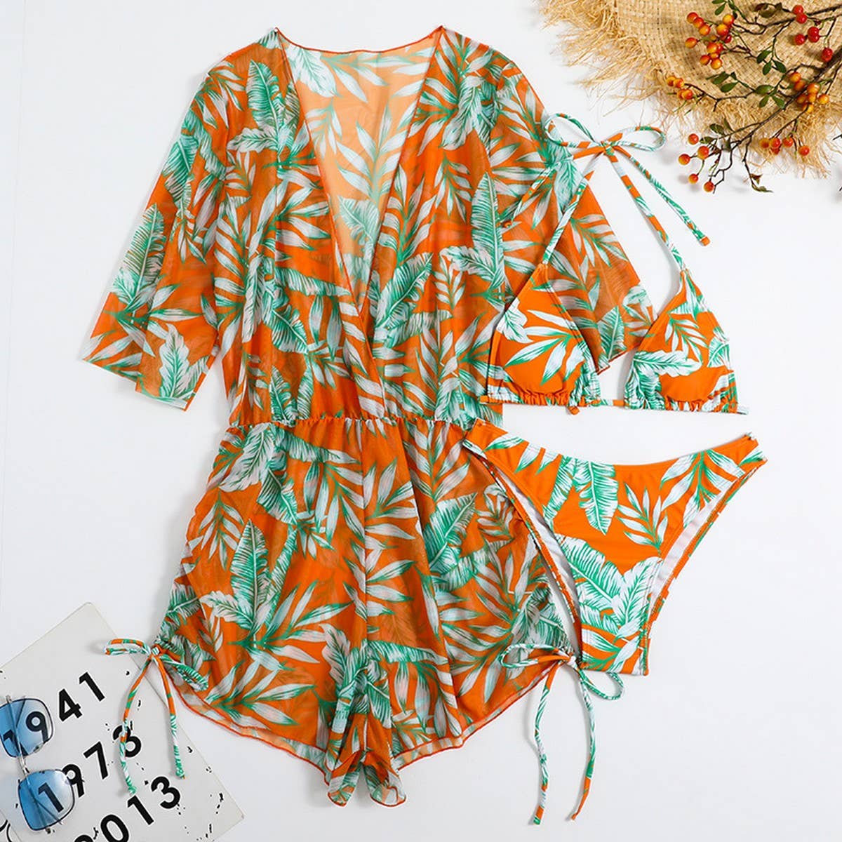 Tropical Print Sexy Bikini Set?Swimsuit for Womens
