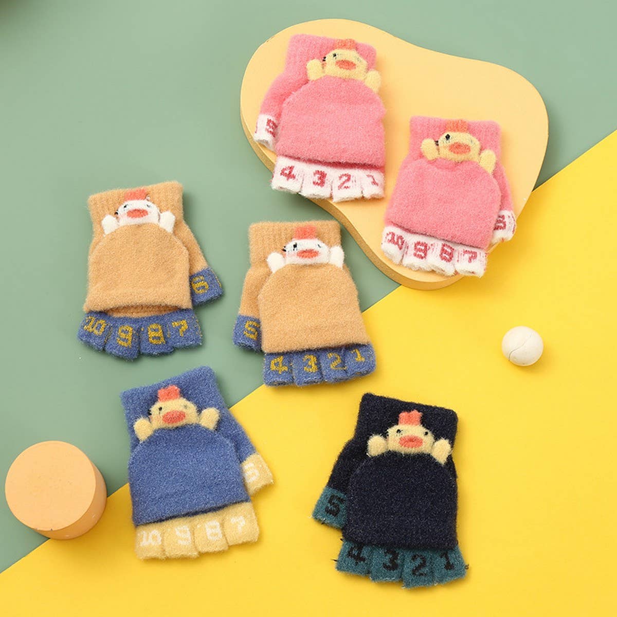 CHILDREN'S HALF-FINGER SKI WARM WINTER GLOVES_CWAG0165