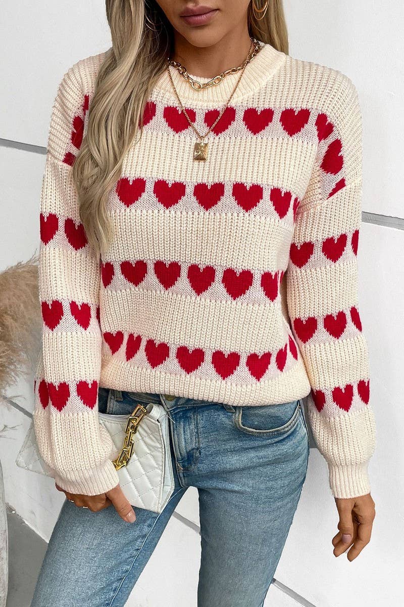 CWOSWL2830_CASUAL HEART PULLOVER KNITTED SWEATER