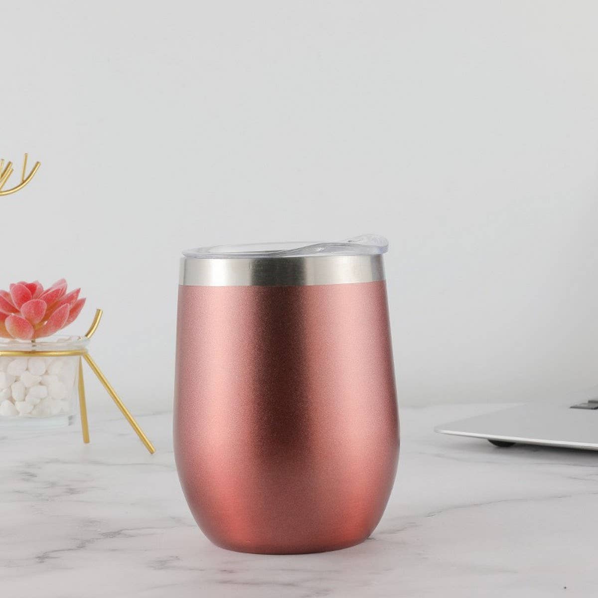 12oz Egg Shape Insulated Wine Tumbler Cup_CWMM7905
