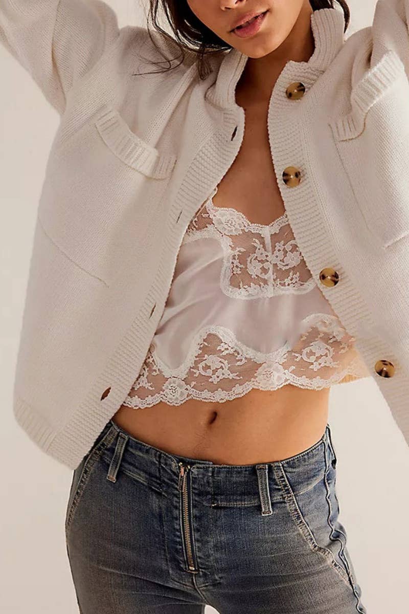 CWOCAL1806_KNIT COAT SOLID COLOR CARDIGAN SWEATER