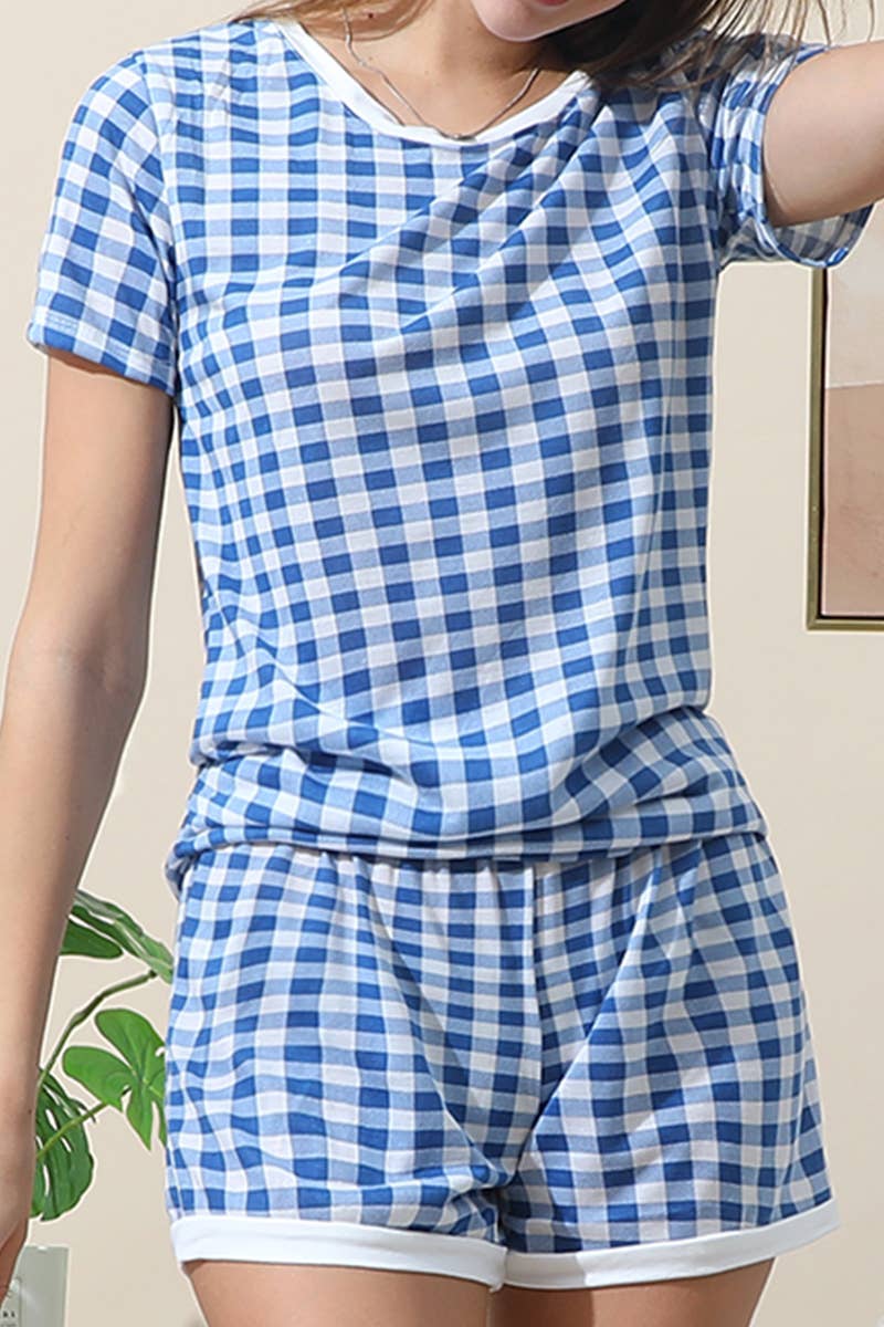 CWSPJ031-P_SHORT SLEEVE TOP WITH SHORTS PAJAMA SET
