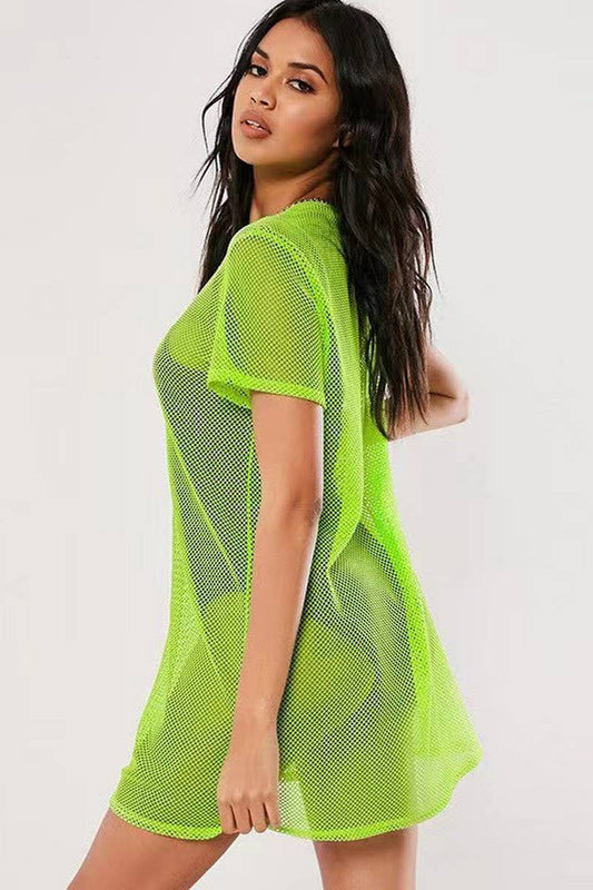 CWTTS1437_SEXY NEON FISHNET HOLLOW OUT MESH CROP TOP