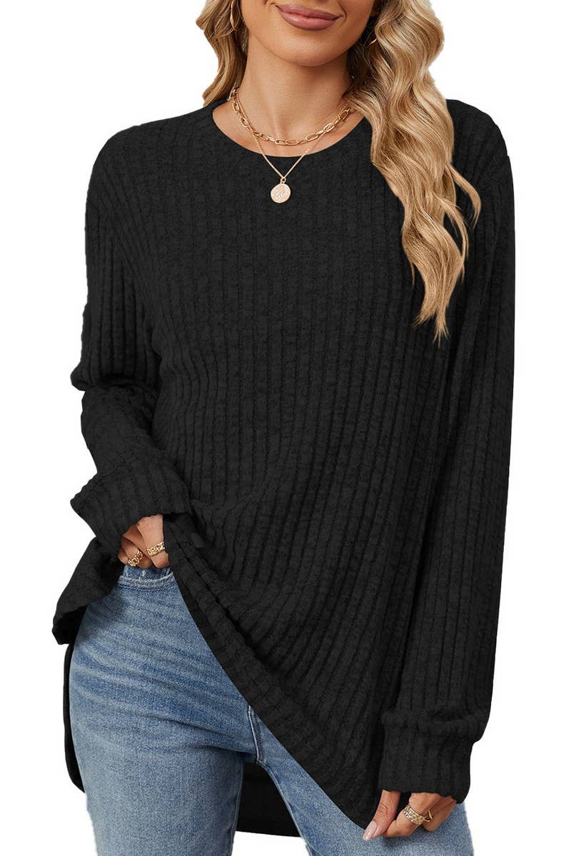 CWTBLL3744_AUTUMN AND WINTER COLLAR CASUAL TOPS