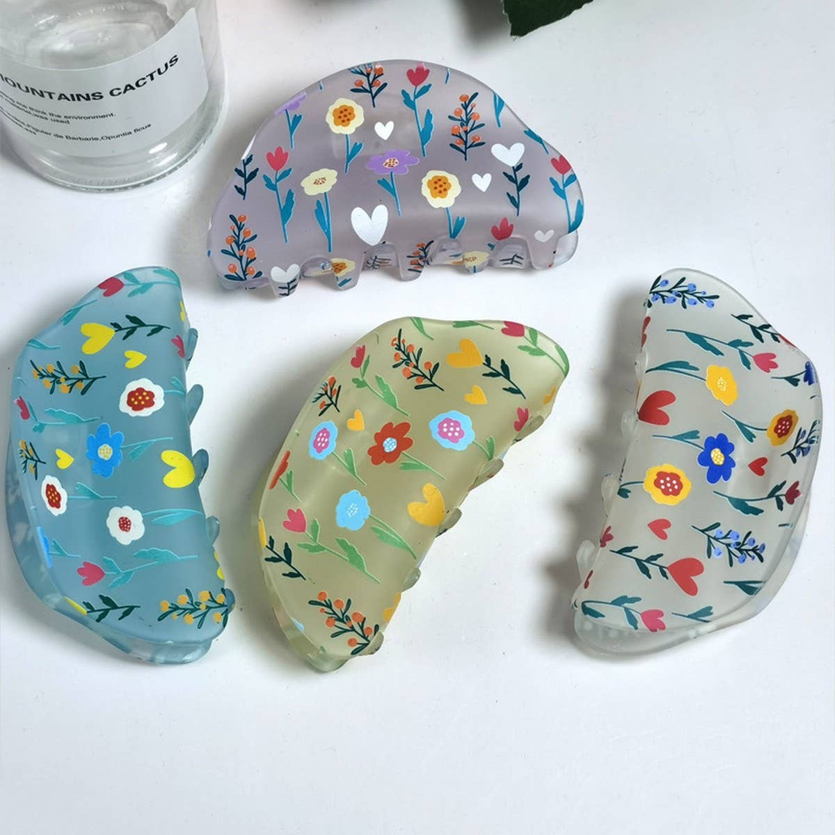 CWAHA1316_FROSTED FLOWER SERIES HAIR CLAW CLIP