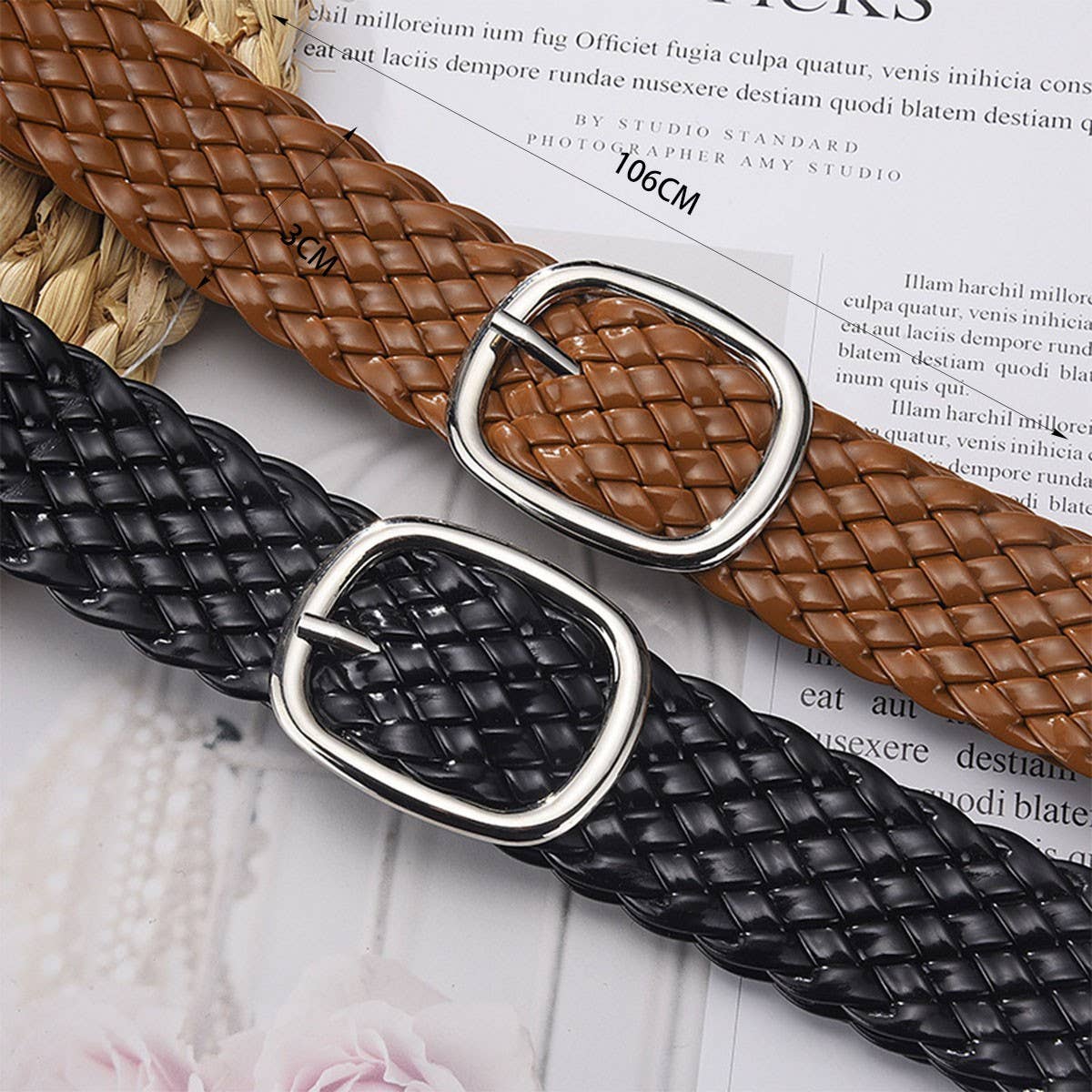 BRAIDED BELT IN BRIGHT CANDY COLOR FOR WOMEN_CWASC0570