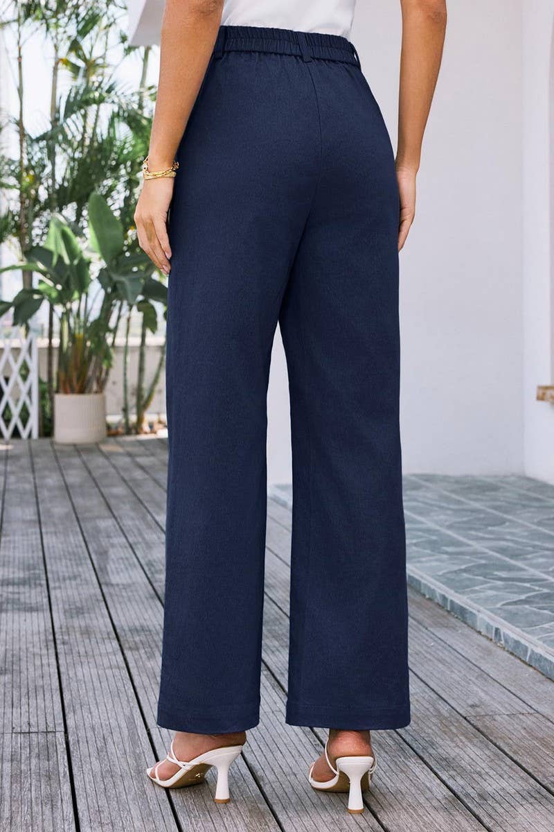 CWBLP1852_SOLID COLOR HIGH WAIST POCKET WIDE LEG TROUSERS