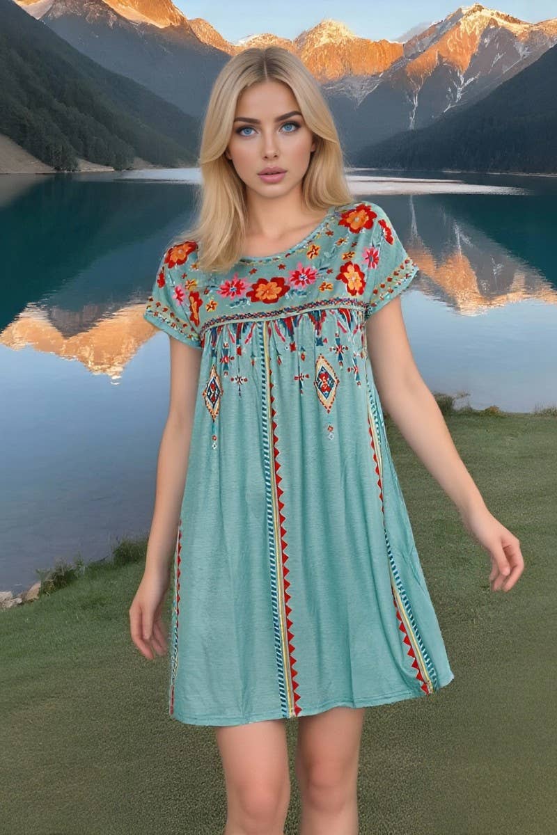 CWDSD8930_CASUAL HOLIDAY LOOSE SHORT DRESS