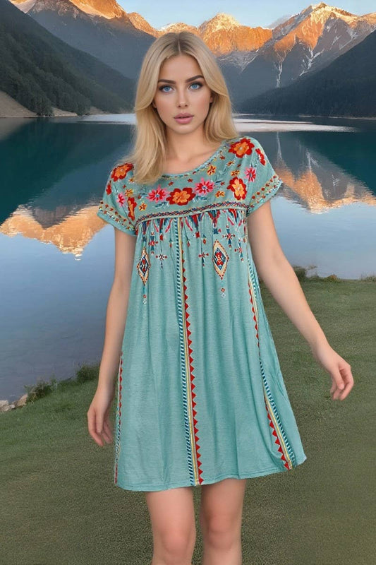 CWDSD8930_CASUAL HOLIDAY LOOSE SHORT DRESS