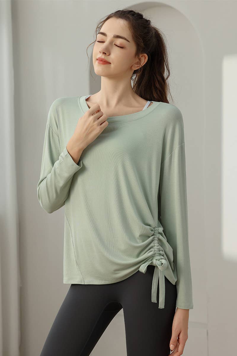 CWTBLL3556_SPORTS LOOSE SLIM DRAWSTRING YOGA CLOTHES