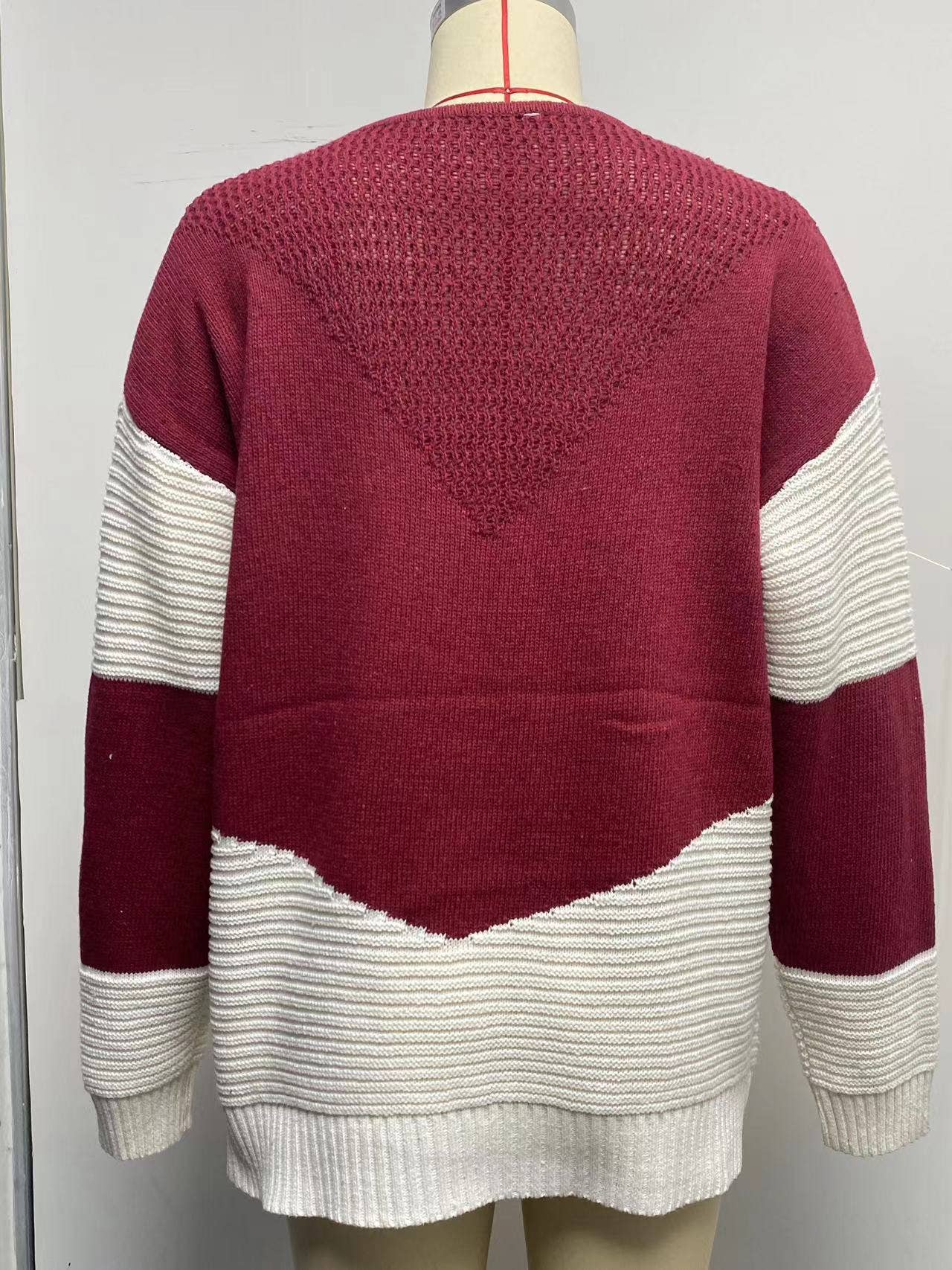 CREW-NECK COLOR MATCHING BASE PULLOVER SWEATER