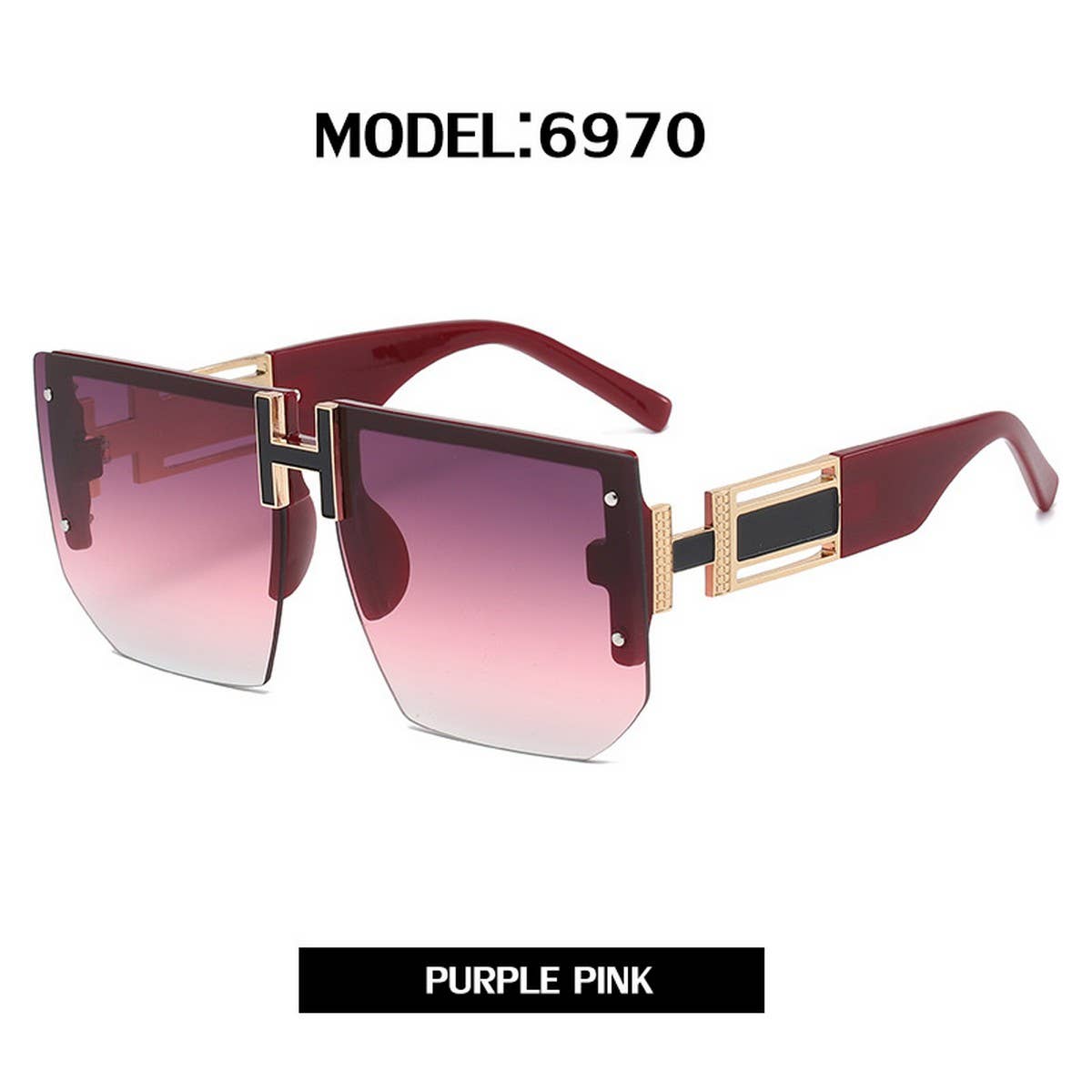 UV PROTECTION DIAMOND-CUT LARGE FRAME SUNGLASSES