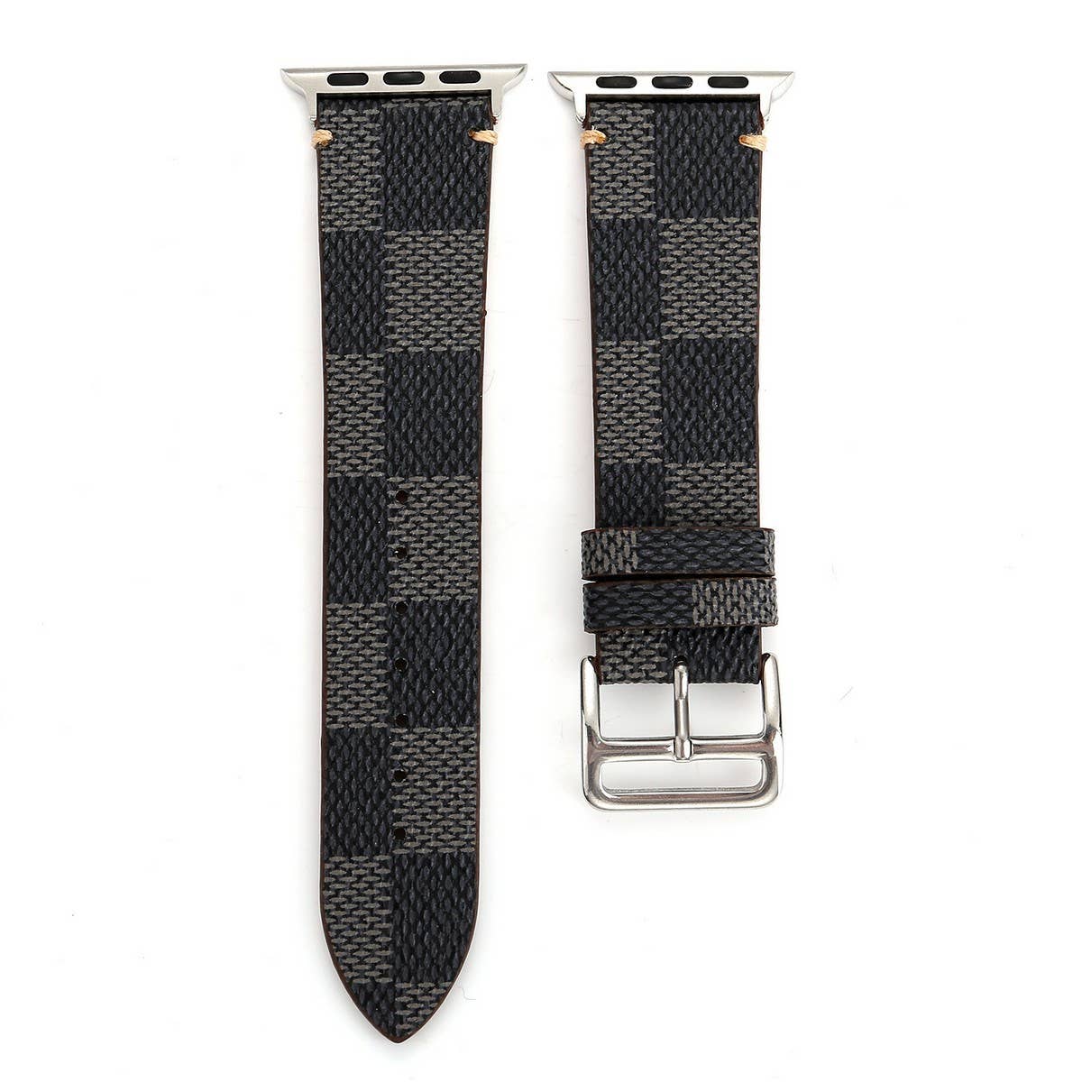 APPLE WATCH9 STYLISH PLAID LEATHER STRAP_CWASC1579