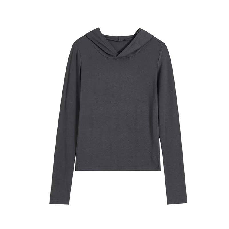 BASIC STRETCH SLIM-FIT SOLID COLOR CASUAL T-SHIRT