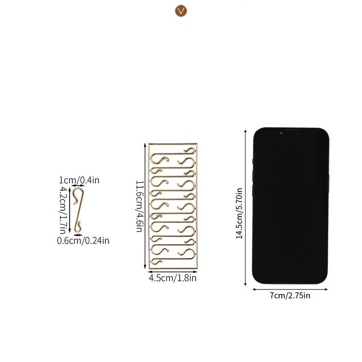 CWMM10179_GOLD AND CLEAR S HOOKS FOR CHRISTMAS TREE ORNAMENT
