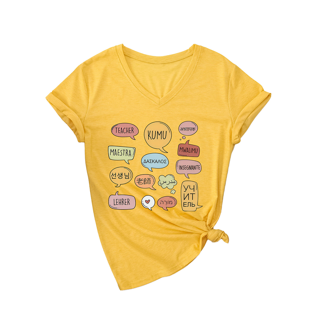 Women’s Teaching Tee – V Neck Teacher Shirt_CWTTSL0478