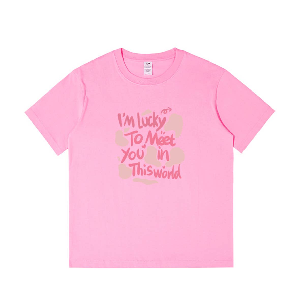 CWTTS0925_ROUND NECK LOOSE MONOGRAM PRINT SHORT SLEEVE