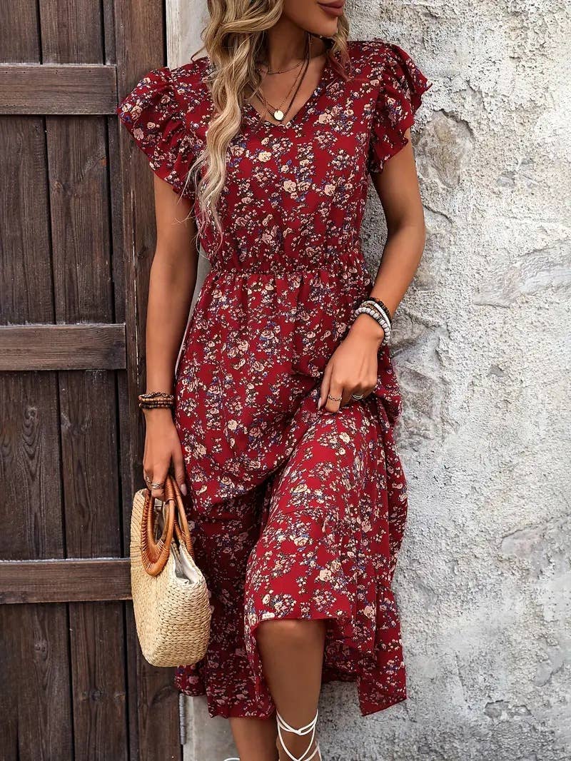 Comfortable, casual, loose cinched-waist dress