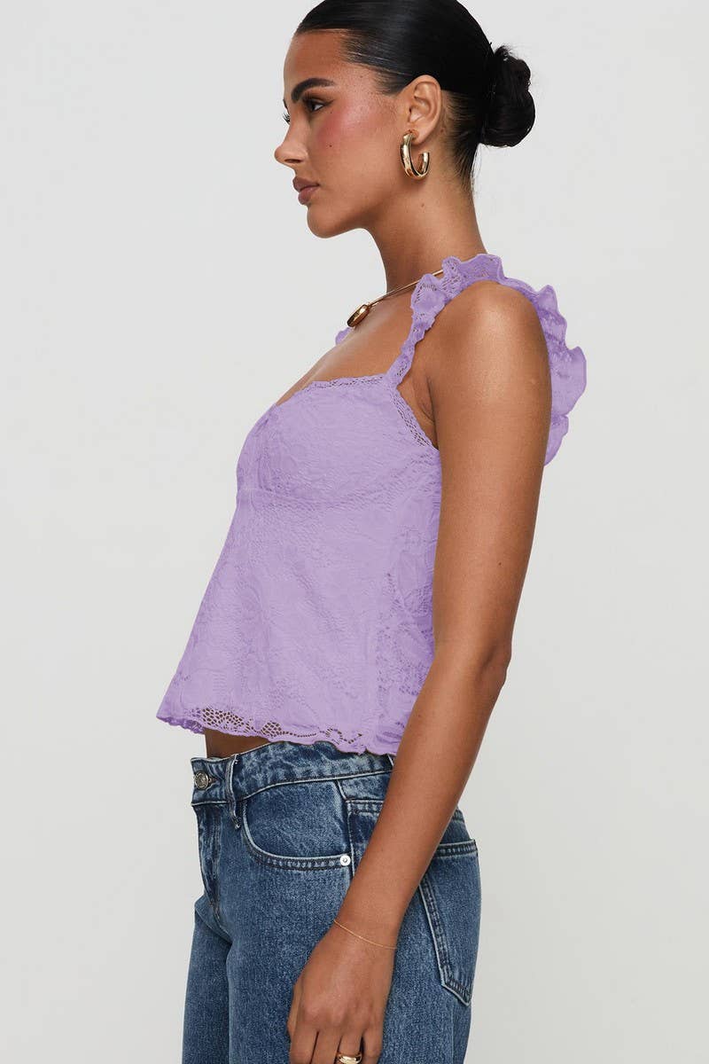 CWTTK0934_SOLID COLOR SEXY LACE PANEL CAMI TOP