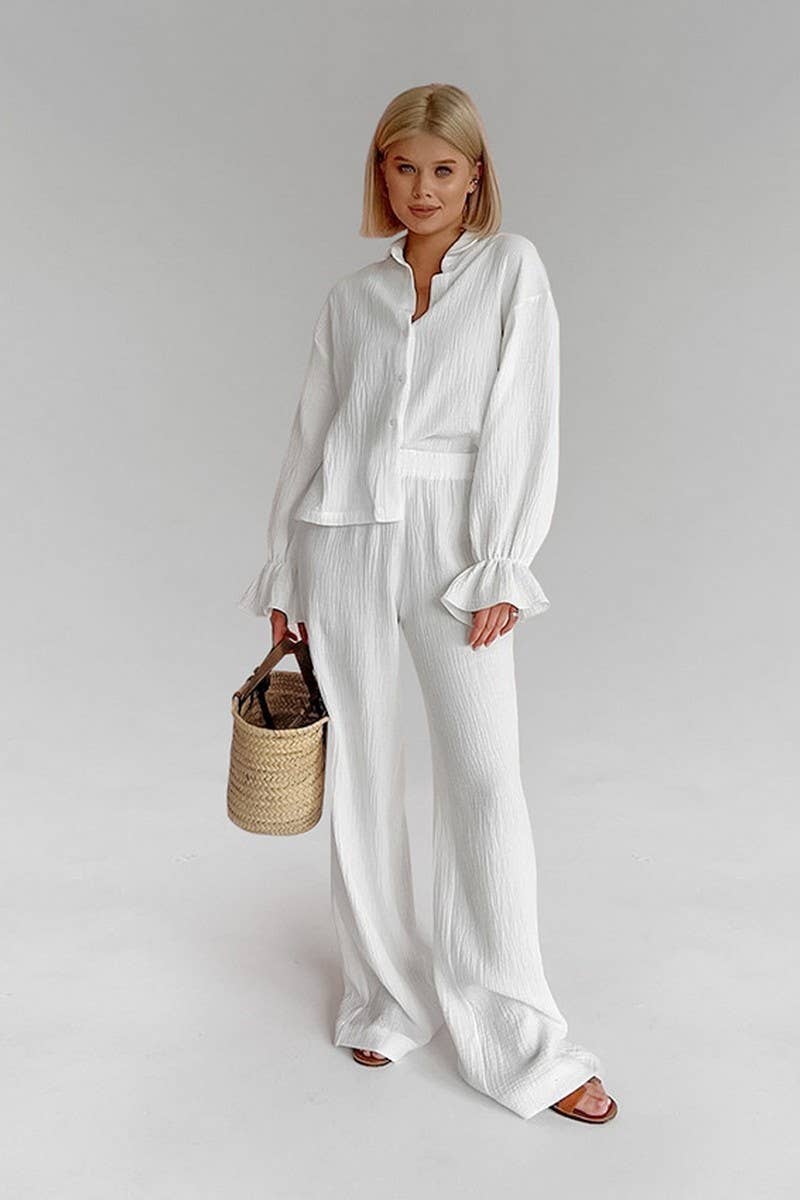 CWSPJ0289_LOOSE COTTON LONG-SLEEVED TROUSERS PAJAMAS SET