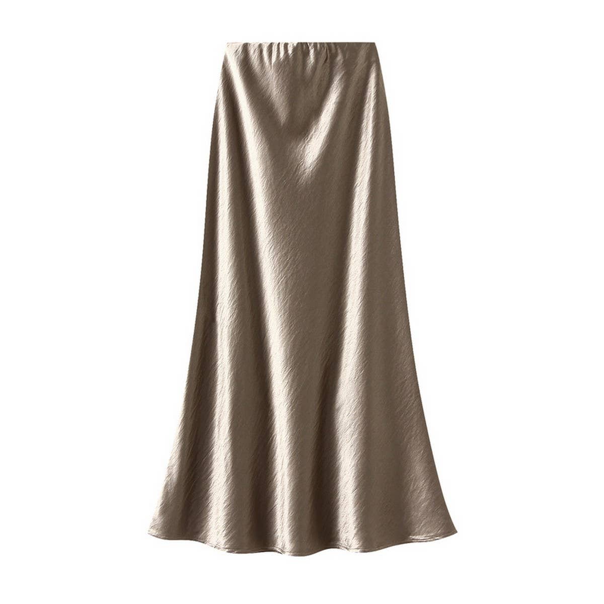 ELEGANT PLEATED SATIN FISHTAIL SKIRT