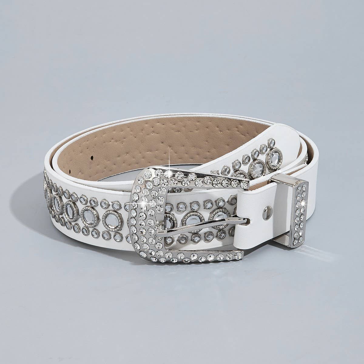 CWABE0564_PUNK STYLE STUDDED RHINESTONE BELT