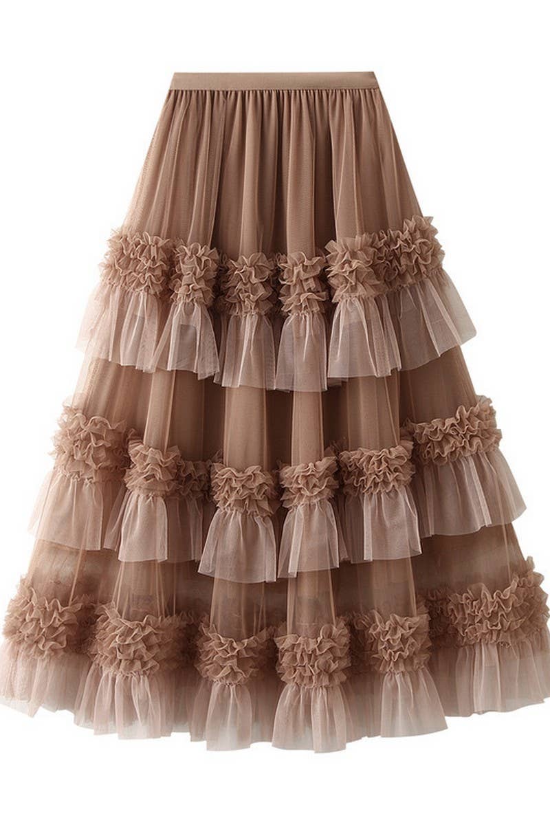 CWBLS0517_VOLUMINOUS TIERED TULLE SKIRT WITH ELASTIC WAIST