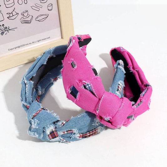 VINTAGE DENIM KNOTTED BROKEN COPPER HEADBAND