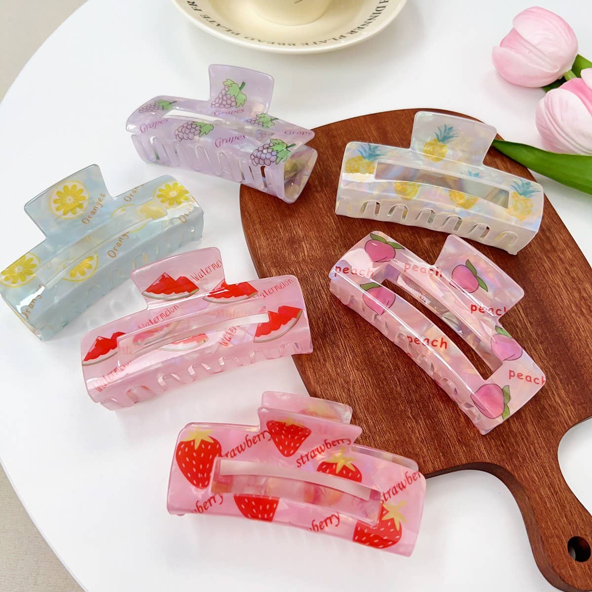 Iridescent Fruit Hair Claw, Sweet Candy Color Clip_CWAHA1577