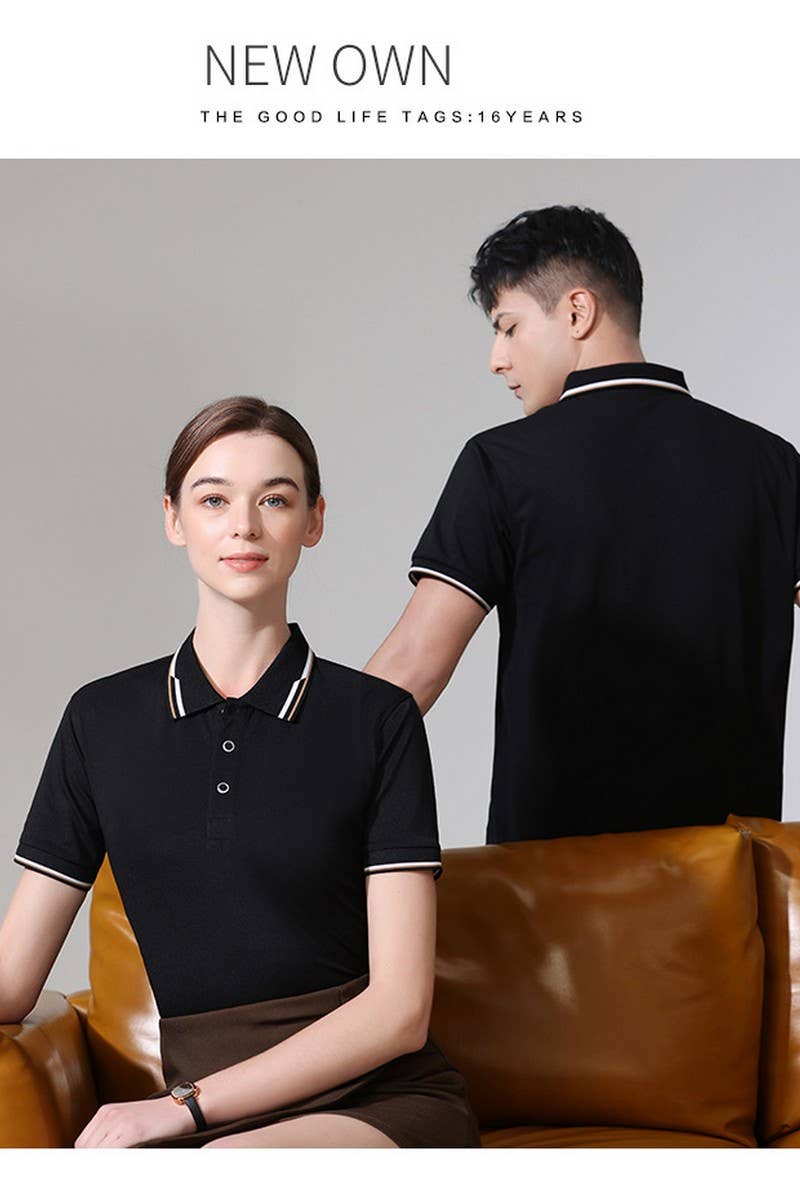 CWTBLS02418_SOLID COLOR COLLARED WORK POLO SHIRT