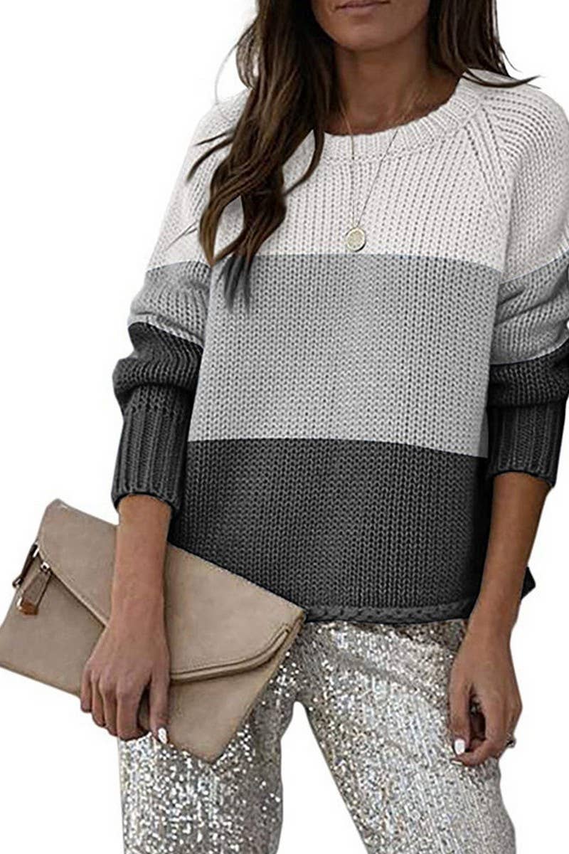 Crew-neck casual base sweater