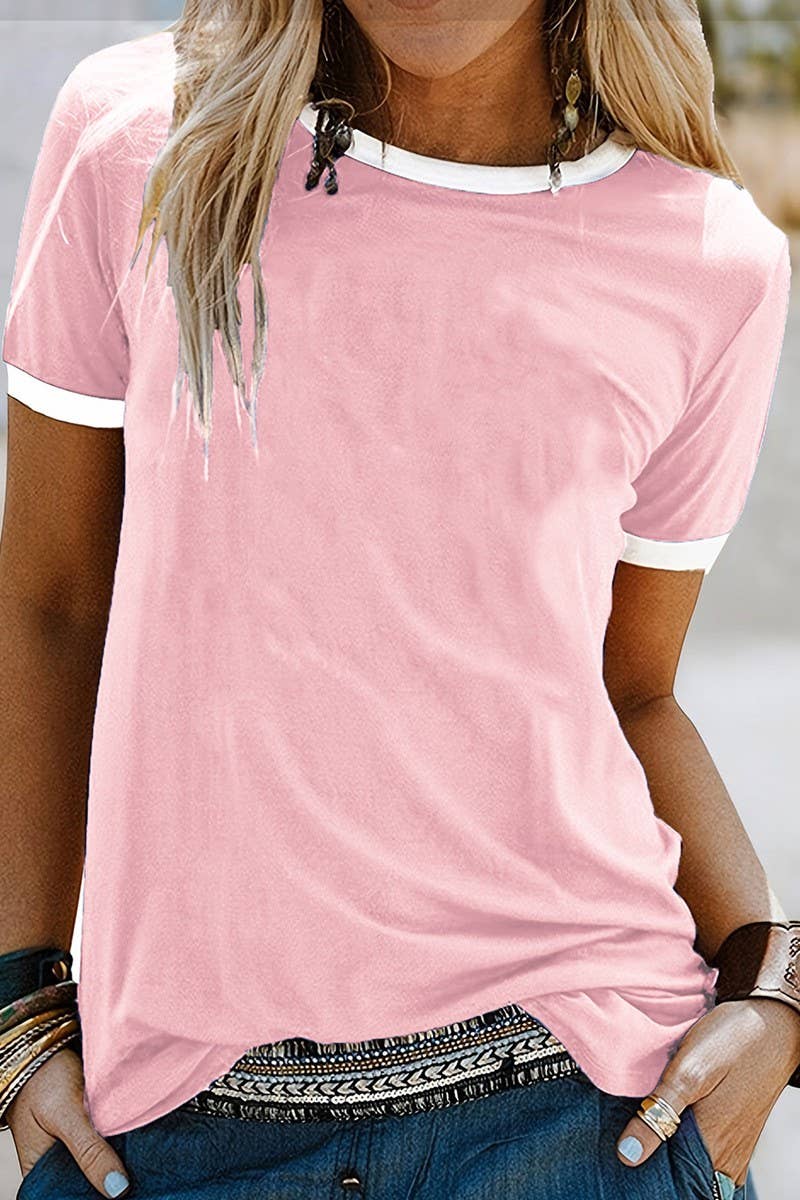 CWTSTS00127_SPRING AND SUMMER CREW NECK CASUAL T-SHIRT